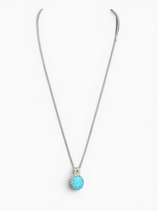 Sterling Sleeping Beauty Turquoise Pendant Necklace