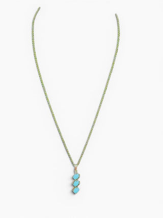 Sterling Sleeping Beauty Turquoise Pendant Necklace