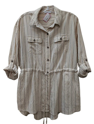 Striped Waist Synch Button Up
