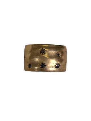 Gold Plate Crystal Ring