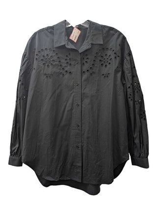 Eyelet Collared Button Up