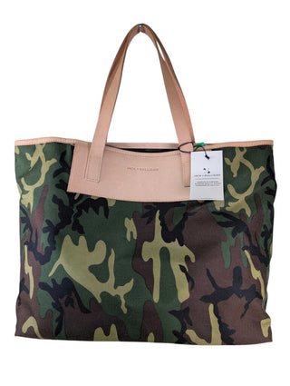 NWT Canvas Camo & Leather Tote Med MSRP $195