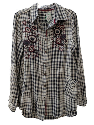 Plaid Button Front