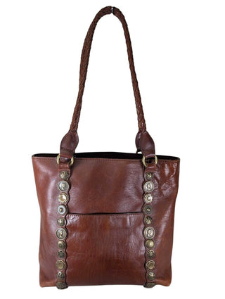 Leather Tote W/ Coin Embellishments