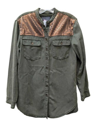NWT Sequin Button Up