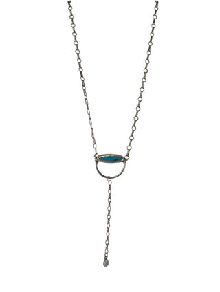 SS Signed Stone Lariat Chain necklace