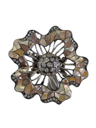 Sterling Shell Inlay Flower Ring