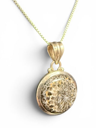 SS Stone Circle Pendant Necklace