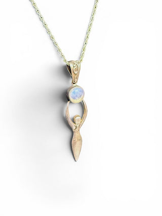 SS Goddess Pendant wOpalite Necklace