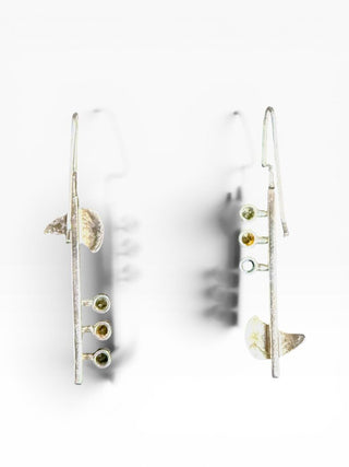 SS 18k Stone Hook Earrings