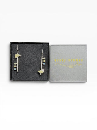 SS 18k Stone Hook Earrings