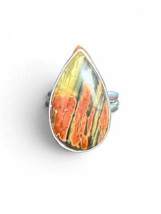 SS Obsidian Tear Drop Ring