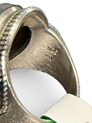 SS Obsidian Tear Drop Ring
