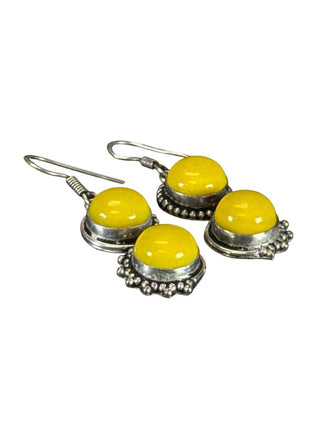 Silver Stone Necklace w/Earrings