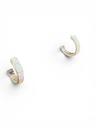 SS Opal Hoop Earrings