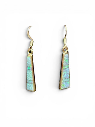 SS Opal Long Dangle Earrings