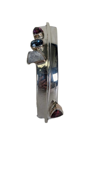 SS Multi Stone Cuff Bracelet