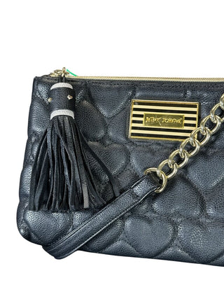 Heart quilted double zip shoulder bag
