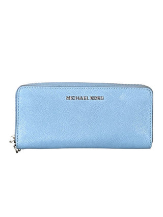 Saffiano leather zip around wristlet