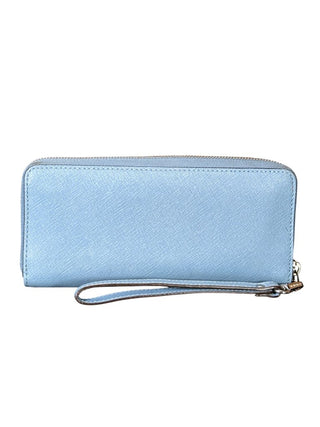 Saffiano leather zip around wristlet