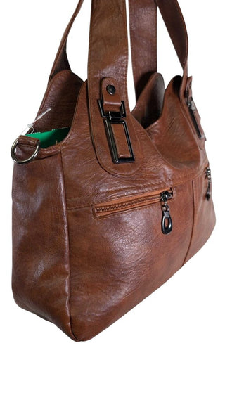 Faux Leather Shoulder