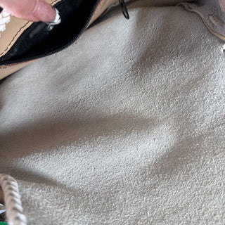 Whipstitched cowhide w/leather fringe
