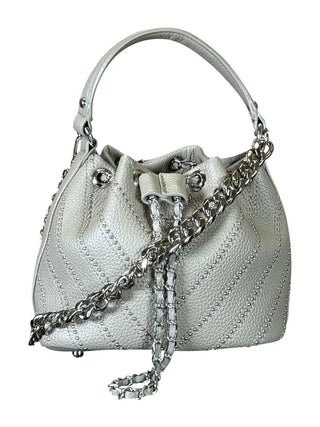 Leather Studded Mini Bucket Bag
