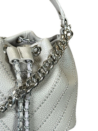 Leather Studded Mini Bucket Bag