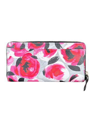 Leather Zip Around Floral