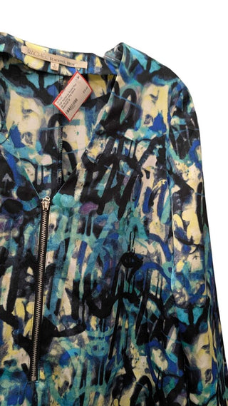 zip up print long sleeve