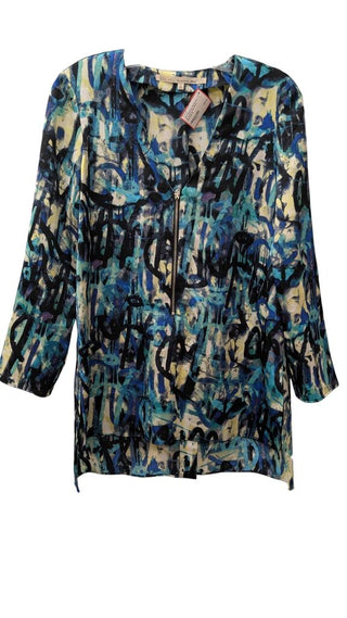 zip up print long sleeve