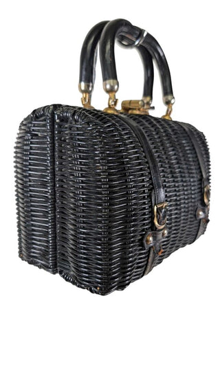 AS IS Vintage 1960s Wicker Basket Purse
