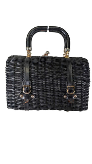 AS IS Vintage 1960s Wicker Basket Purse