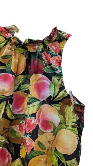 Sleeveless Fruit Print Crop