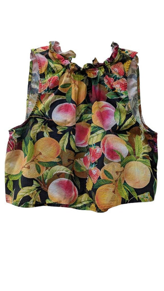 Sleeveless Fruit Print Crop