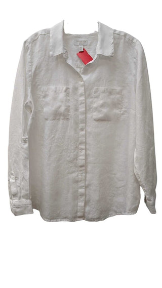 Linen button front long sleeve