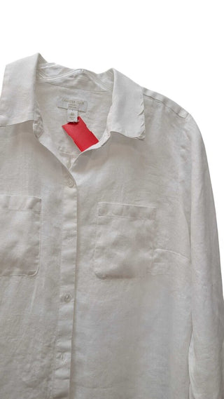 Linen button front long sleeve