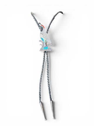 Vintage Zuni Quail Inlay Bolo Tie