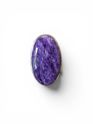 Sterling Charoite Adjustable Ring