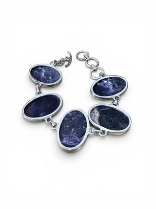 Sterling Stone Toggle Bracelet
