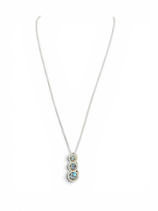 Sterling Diamond Floating Stone Pendant Necklace