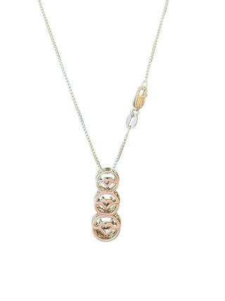 Sterling Diamond Floating Stone Pendant Necklace