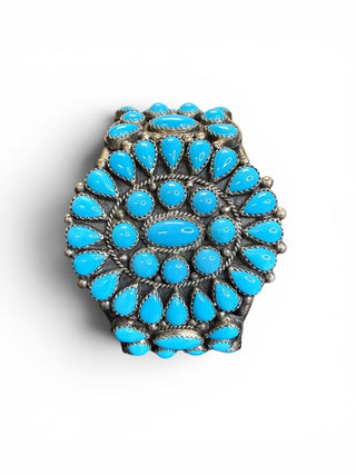 Sterling Turquoise Cluster Cuff