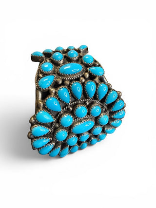 Sterling Turquoise Cluster Cuff