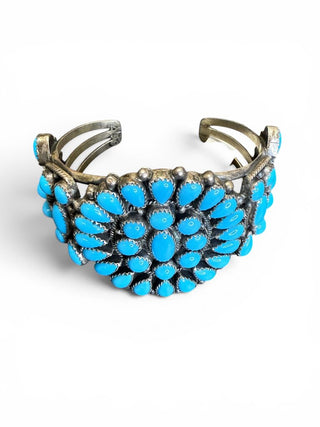 Sterling Turquoise Cluster Cuff