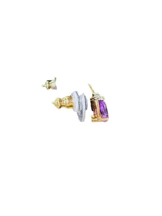10K Amethyst Diamond Earrings