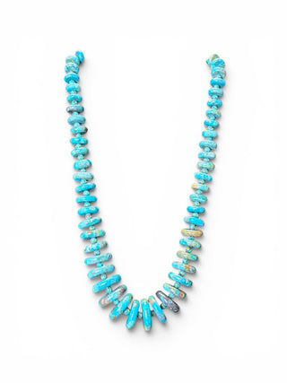 Sterling Turquoise Disc Graduated Necklace