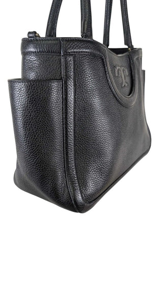 Serif T Satchel Pebbled Leather