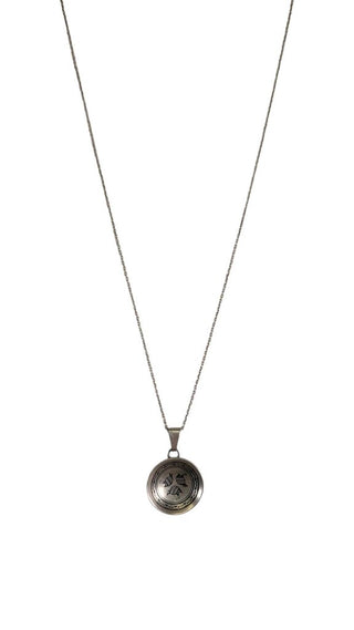 SS Etched Pendant Disc necklace