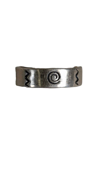 SS Etched Mexico Band Ring
